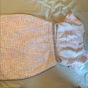 Two piece crop top and skirt fashion nova